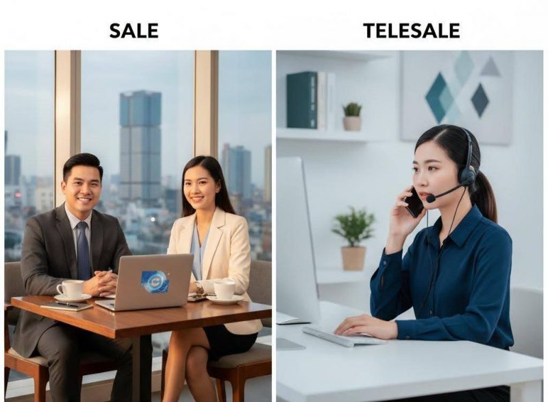 Sale mang đến tương tác đa dạng, trong khi Telesale tập trung hoàn toàn vào kênh điện thoại.