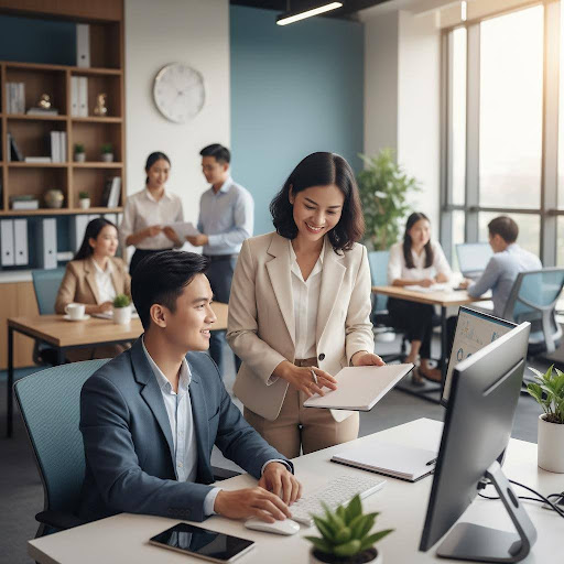 Môi trường làm việc năng động, có sự hỗ trợ và định hướng rõ ràng là yếu tố quan trọng giúp nhân viên Telesales phát triển sự nghiệp.